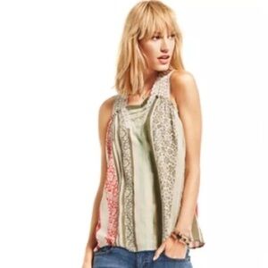 Cabi Whisper Gauze Crochet Lace Boho Vintage Style Blouse  Size Small